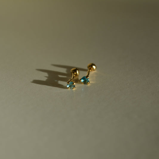 Blue | Mini studs oro laminado 18k