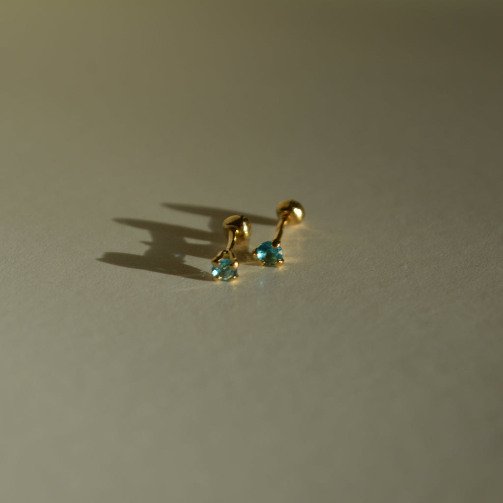 Blue | Mini studs oro laminado 18k