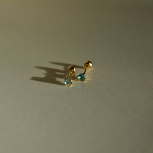 Blue | Mini studs oro laminado 18k