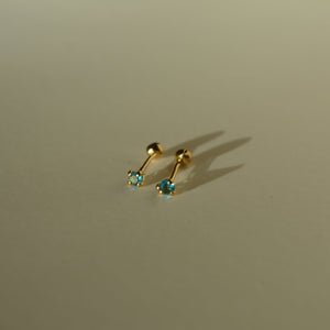 Blue | Mini studs oro laminado 18k