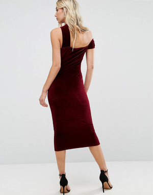 Wine to keep! Vestido terciopelo midi talla ch y m