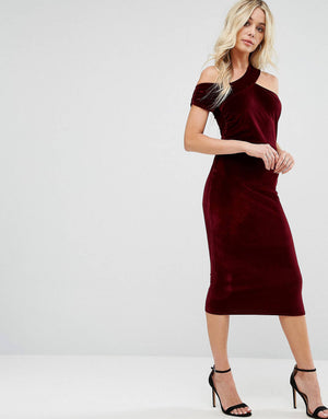 Wine to keep! Vestido terciopelo midi talla ch y m